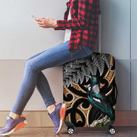 Aotearoa Kowhai Tui Bird Luggage Cover Maori Ngaru With Silver Fern