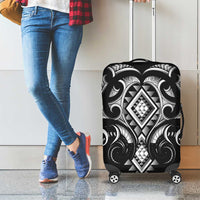 Black Ngaru Taniko With Aotearoa Maori Tattoo Luggage Cover