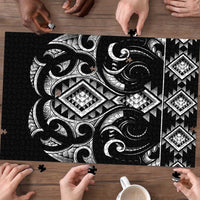 Black Ngaru Taniko With Aotearoa Maori Tattoo Puzzle - Polynesian Pride