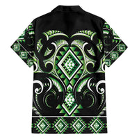 Green Ngaru Taniko With Aotearoa Maori Tattoo Family Matching Tank Maxi Dress and Hawaiian Shirt LT14 - Polynesian Pride