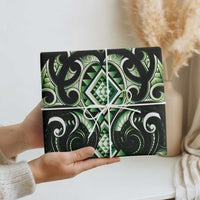 Green Ngaru Taniko With Aotearoa Maori Tattoo Wrapping Paper - Polynesian Pride