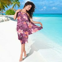 Pink Hawaii Plumeria With Tropical Flowers Motifs Sarong