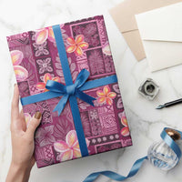 Pink Hawaii Plumeria With Tropical Flowers Motifs Wrapping Paper - Polynesian Pride