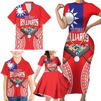 Personalised Taiwan Billiards Family Matching Short Sleeve Bodycon Dress and Hawaiian Shirt Eight-ball Pool Polynesia Tattoo LT14 - Polynesian Pride