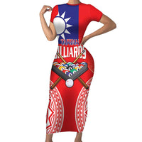 Personalised Taiwan Billiards Family Matching Short Sleeve Bodycon Dress and Hawaiian Shirt Eight-ball Pool Polynesia Tattoo LT14 Mom's Dress Red - Polynesian Pride