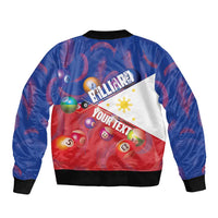 Personalised Philippines Billiards Bomber Jacket Cue With Balls Flag Style - Polynesian Pride