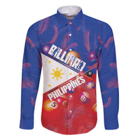Personalised Philippines Billiards Family Matching Mermaid Dress and Hawaiian Shirt Cue With Balls Flag Style LT14 Dad's Shirt - Long Sleeve Red - Polynesian Pride
