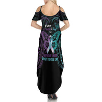 Suicide Awareness Memorial Family Matching Summer Maxi Dress and Hawaiian Shirt I Wear Purple and Teal For Someone I Miss LT14 - Polynesian Pride