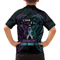 Suicide Awareness Memorial Family Matching Tank Maxi Dress and Hawaiian Shirt I Wear Purple and Teal For Someone I Miss LT14 - Polynesian Pride