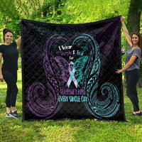 Suicide Awareness Memorial Quilt I Wear Purple and Teal For Someone I Miss - Polynesian Pride