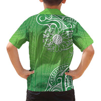 Polynesia Depression Awareness Family Matching Short Sleeve Bodycon Dress and Hawaiian Shirt Sunflower Green Ribbons Polynesian Tattoo LT14 - Polynesian Pride