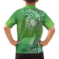 Polynesia Depression Awareness Family Matching Summer Maxi Dress and Hawaiian Shirt Sunflower Green Ribbons Polynesian Tattoo LT14 - Polynesian Pride