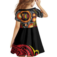 Celebrating 50 Years Papua New Guinea Family Matching Off Shoulder Maxi Dress and Hawaiian Shirt Aboriginal Mix Papuan Pattern LT14 - Polynesian Pride