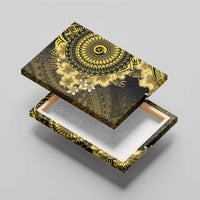 Vanuatu Canvas Wall Art Hibisus Polynesian Pattern Gold - Polynesian Pride