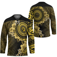 Vanuatu Hockey Jersey Hibisus Polynesian Pattern Gold - Polynesian Pride