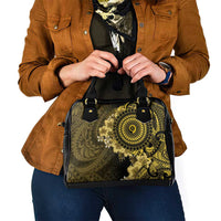 Vanuatu Shoulder Handbag Hibisus Polynesian Pattern Gold - Polynesian Pride