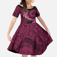 Vanuatu Family Matching Long Sleeve Bodycon Dress and Hawaiian Shirt Hibisus Polynesian Pattern Pink - Polynesian Pride