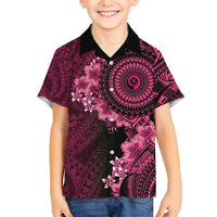 Vanuatu Family Matching Summer Maxi Dress and Hawaiian Shirt Hibisus Polynesian Pattern Pink - Polynesian Pride
