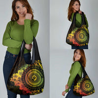 Vanuatu Grocery Bag Hibisus Polynesian Pattern Reggae - Polynesian Pride