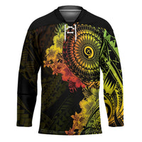 Vanuatu Hockey Jersey Hibisus Polynesian Pattern Reggae - Polynesian Pride