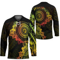 Vanuatu Hockey Jersey Hibisus Polynesian Pattern Reggae - Polynesian Pride