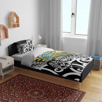 New Zealand Australia Rugby Bedding Set Wallabies Aboriginal All Black Maori Tiki Together - Polynesian Pride