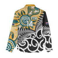 New Zealand Australia Rugby Custom Women Casual Shirt Wallabies Aboriginal All Black Maori Tiki Together LT14 - Polynesian Pride