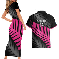 New Zealand Silver Fern Rugby Custom Couples Matching Short Sleeve Bodycon Dress and Hawaiian Shirt 2025 All Black Go Champions - Polynesian Pride