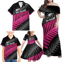 New Zealand Silver Fern Rugby Custom Family Matching Off Shoulder Maxi Dress and Hawaiian Shirt 2025 All Black Go Champions LT14 - Polynesian Pride