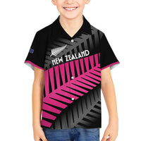 New Zealand Silver Fern Rugby Custom Family Matching Summer Maxi Dress and Hawaiian Shirt 2025 All Black Go Champions LT14 Son's Shirt Black - Polynesian Pride