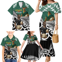 New Zealand South Africa Rugby Custom Family Matching Mermaid Dress and Hawaiian Shirt Springboks Kente All Black Maori Together LT14 - Polynesian Pride