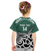 New Zealand South Africa Rugby Custom Kid T Shirt Springboks Kente All Black Maori Together LT14 - Polynesian Pride