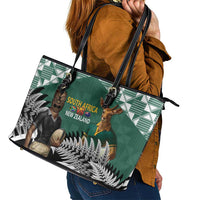 New Zealand South Africa Rugby Leather Tote Bag Springboks Kente All Black Maori Together LT14 - Polynesian Pride