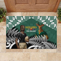 New Zealand South Africa Rugby Rubber Doormat Springboks Kente All Black Maori Together - Polynesian Pride