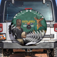 New Zealand South Africa Rugby Spare Tire Cover Springboks Kente All Black Maori Together LT14 Green - Polynesian Pride