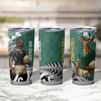 New Zealand South Africa Rugby Tumbler Cup Springboks Kente All Black Maori Together LT14 - Polynesian Pride