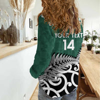 New Zealand South Africa Rugby Custom Women Casual Shirt Springboks Kente All Black Maori Together LT14 - Polynesian Pride