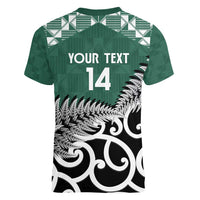 New Zealand South Africa Rugby Custom Women V-Neck T-Shirt Springboks Kente All Black Maori Together LT14 - Polynesian Pride