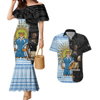 New Zealand Argentina Rugby Custom Couples Matching Mermaid Dress and Hawaiian Shirt 2025 Los Pumas All Black Together - Polynesian Pride