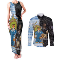 New Zealand Argentina Rugby Custom Couples Matching Tank Maxi Dress and Long Sleeve Button Shirt 2025 Los Pumas All Black Together - Polynesian Pride