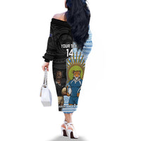 New Zealand Argentina Rugby Custom Family Matching Off The Shoulder Long Sleeve Dress and Hawaiian Shirt 2025 Los Pumas All Black Together LT14 - Polynesian Pride
