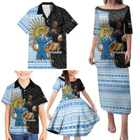 New Zealand Argentina Rugby Custom Family Matching Puletasi and Hawaiian Shirt 2025 Los Pumas All Black Together - Polynesian Pride