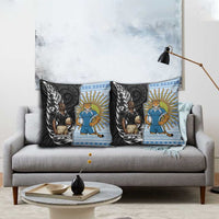 New Zealand Argentina Rugby Pillow Cover 2025 Los Pumas All Black Together - Polynesian Pride