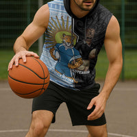 New Zealand Argentina Rugby Custom Sleeveless Hoodie 2025 Los Pumas All Black Together LT14 - Polynesian Pride