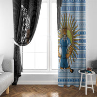 New Zealand Argentina Rugby Window Curtain 2025 Los Pumas All Black Together - Polynesian Pride