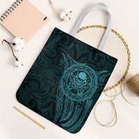 New Zealand Skull Darts Tote Bag Aotearoa Maori Chest Tattoo Stylized Teal - Polynesian Pride