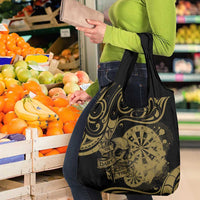 New Zealand Darts Grocery Bag Skull In Dart We Trust Maori Pattern - Polynesian Pride