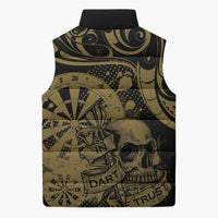 New Zealand Darts Sleeveless Puffer Jacket Skull In Dart We Trust Maori Pattern LT14 - Polynesian Pride