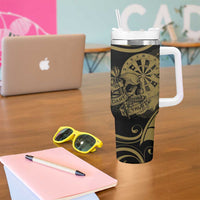 New Zealand Darts Tumbler With Handle Skull In Dart We Trust Maori Pattern - Polynesian Pride