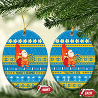 Tuvalu Christmas Ceramic Ornament Cute Santa Manuia te Kilisimasi - Polynesian Pride